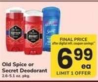 Old Spice or Secret Deodorant