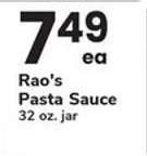 Rao's Pasta Sauce