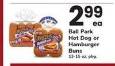 Ball Park Hot Dog or Hamburger Buns