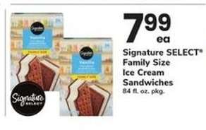 Signature SELECT Family Size Ice Cream Sandwiches