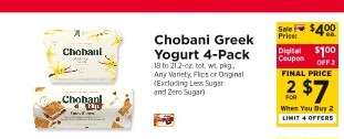 Chobani Greek Yogurt 4 Pack