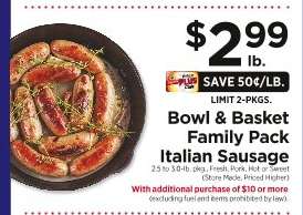 Bowl & Basket Family Pack Italian Sausage
