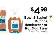 Bowl & Basket Brioche Hamburger or Hot Dog Buns