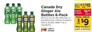 Canada Dry Ginger Ale Bottles 6-Pack