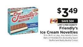 Friendly's Ice Cream Novelties