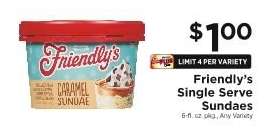 Friendly's Single Serve Sundaes