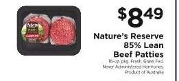 Nature’s Reserve 85% Lean Beef Patties