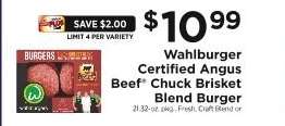 Wahlburger Certified Angus Beef Chuck Brisket Blend Burger