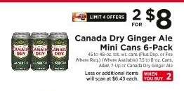 Canada Dry Ginger Ale Mini Cans 6-Pack