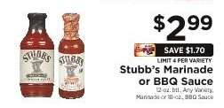Stubb's Marinade or BBQ Sauce