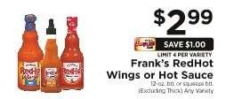 Frank's RedHot Wings or Hot Sauce