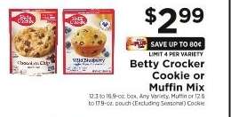 Betty Crocker Cookie or Muffin Mix