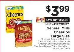 General Mills Cheerios Large Size