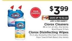 Clorox Cleaners or Disinfecting Wipes