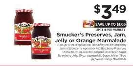 Smucker's Preserves, Jam, Jelly or Orange Marmalade