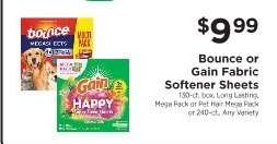 Bounce or Gain Fabric Softener Sheets