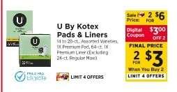 U By Kotex Pads & Liners