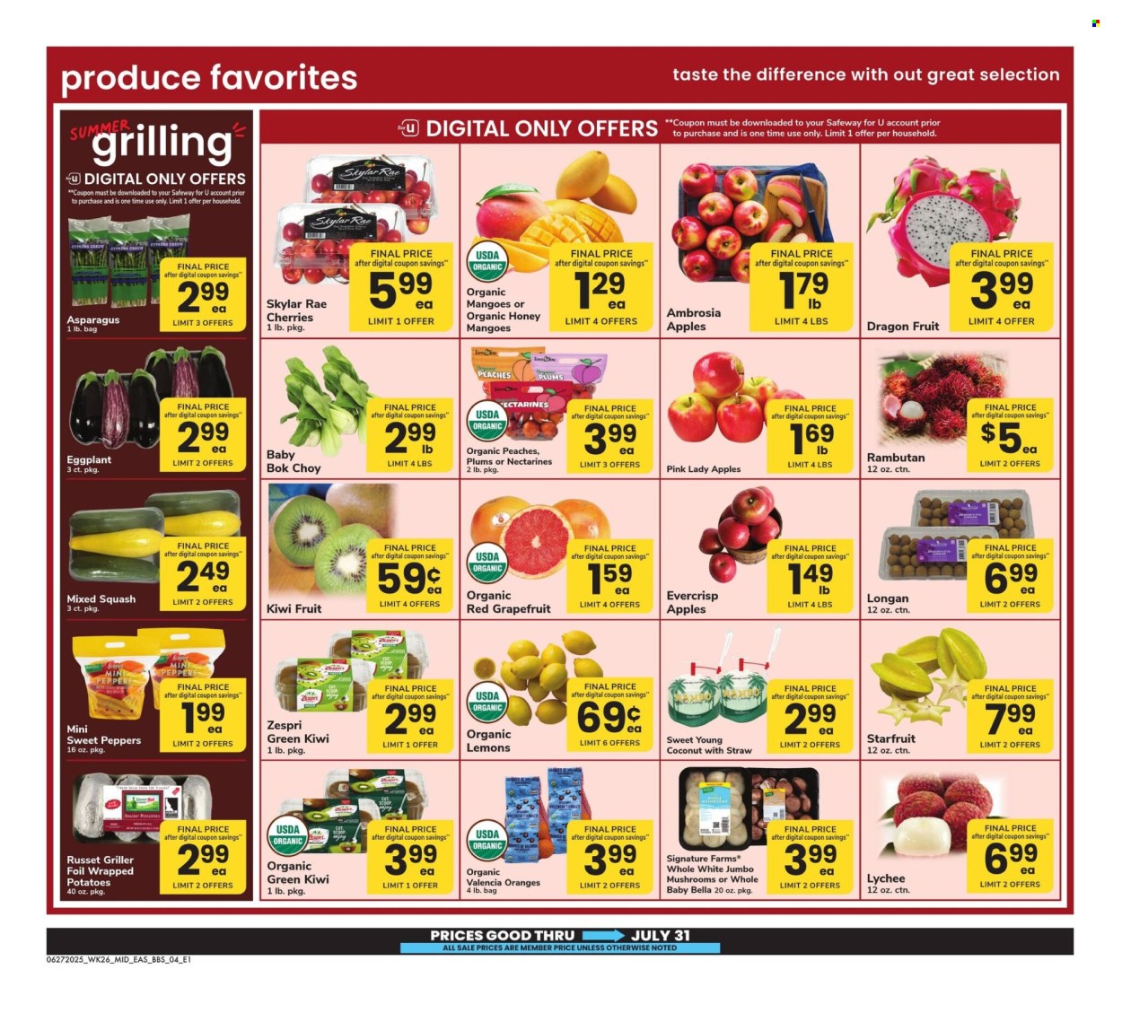 Safeway ad - 06/27/2025 - 07/31/2025. Page 4
