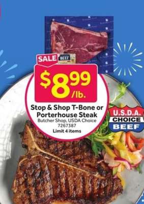 Stop & Shop T-Bone or Porterhouse Steak