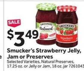 Smucker’s Strawberry Jelly, Jam or Preserves