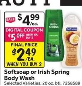 Softsoap or Irish Spring Body Wash