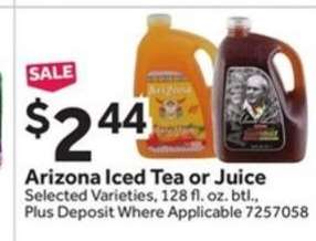 Arizona Iced Tea or Juice