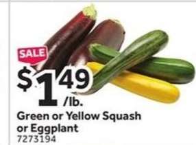 Green or Yellow Squash or Eggplant
