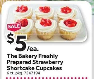 The Bakery Freshly Prepared Strawberry Shortcake Cupcakes