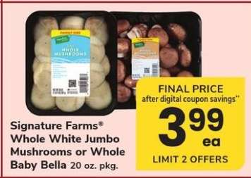Signature Farms Whole Mushrooms