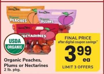 Organic Peaches, Plums or Nectarines