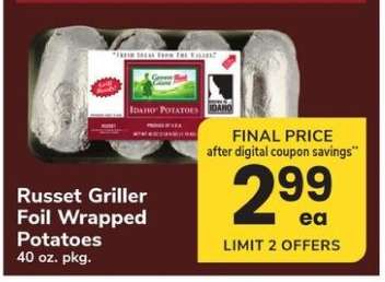 Russet Griller Foil Wrapped Potatoes