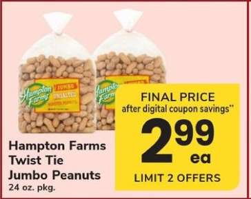 Hampton Farms Twist Tie Jumbo Peanuts