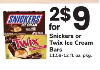 Snickers or Twix Ice Cream Bars