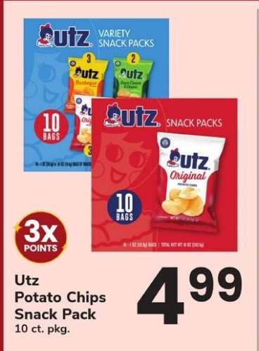 Utz Potato Chips Snack Pack