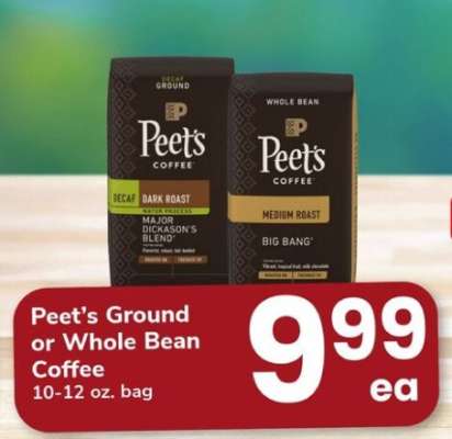Peet's Ground or Whole Bean Coffee