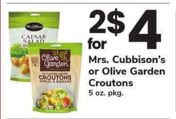 Mrs. Cubbison’s or Olive Garden Croutons