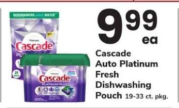 Cascade Auto Platinum Fresh Dishwashing Pouch