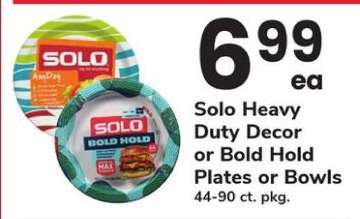 Solo Heavy Duty Decor or Bold Hold Plates or Bowls