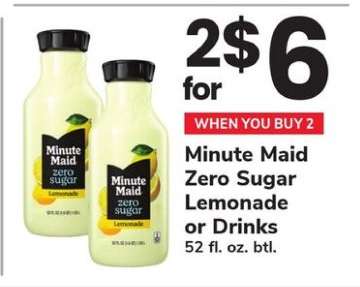 Minute Maid Zero Sugar Lemonade or Drinks