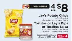 Lay's Potato Chips & Tostitos or Lay's Dips or Tostitos Salsa