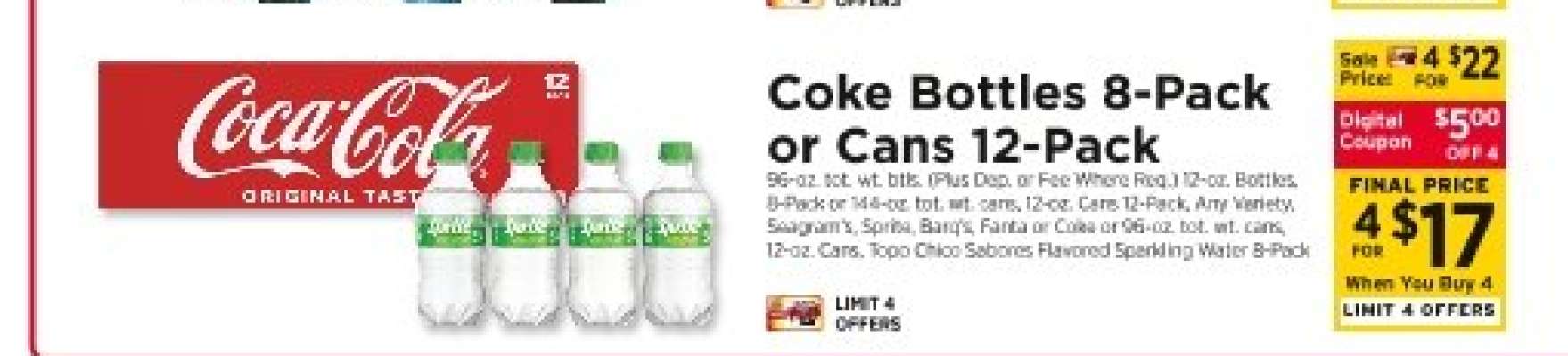 Coke Bottles 8-Pack or Cans 12-Pack