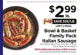 Bowl & Basket Family Pack Italian Sausage