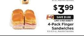 4-Pack Finger Sandwiches