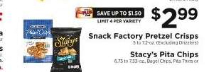 Snack Factory Pretzel Crisps / Stacy's Pita Chips