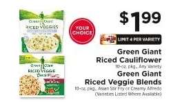 Green Giant Riced Cauliflower or Veggie Blends