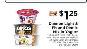 Dannon Light & Fit and Remix Mix in Yogurt