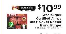 Wahlburger Certified Angus Beef Chuck Brisket Blend Burger