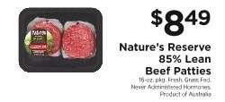 Nature’s Reserve 85% Lean Beef Patties