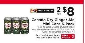 Canada Dry Ginger Ale Mini Cans 6-Pack