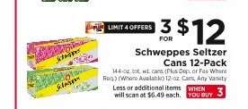 Schweppes Seltzer Cans 12-Pack